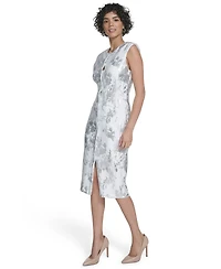 Calvin Klein Women's Sleeveless Foil Printed Sheath Dress