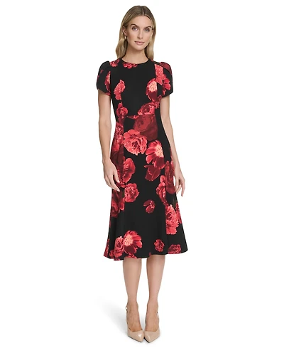 Calvin Klein Women's Printed Fit and Flare Midi Dress