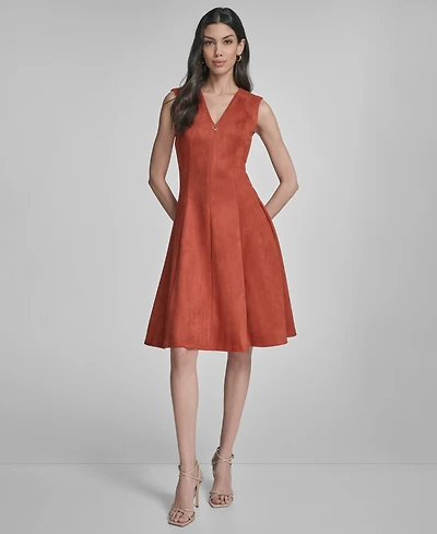Calvin Klein Women's Sleeveless Fit and Flare Short Dress