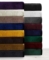 Tribeca Living Capri Medallion Velvet Oversized Solid piece Quilt Set