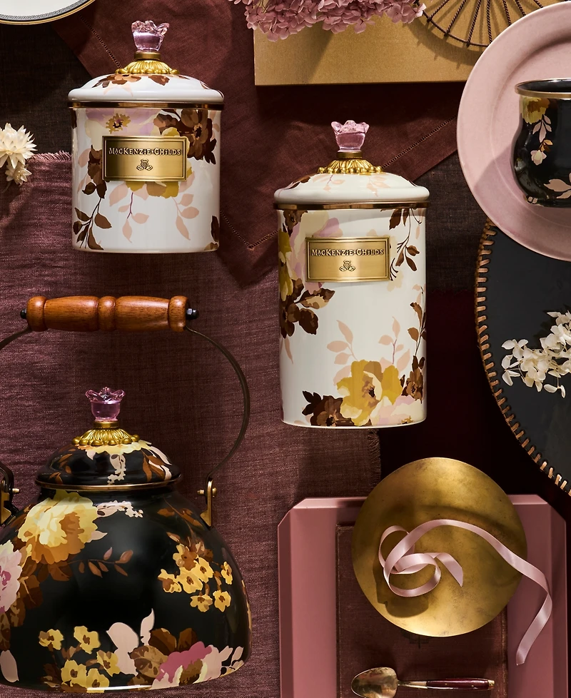 MacKenzie-Childs Wild Rose Small Canister