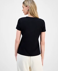 I.n.c. International Concepts Petite Embellished V-Neck T-Shirt, Macy's Exclusive