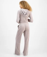 Hippie Rose Juniors Ribbed Velour Zip Up Hoodie Ribbed Velour Drawstring Pants
