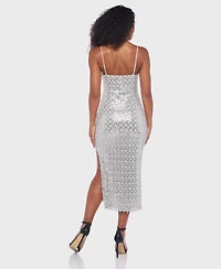Alex & Sophia Juniors' Sweetheart Neck Side Slit Dress