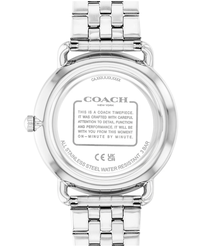 Coach Men's Elliot Silver Tone Stainless Steel Bracelet Watch, 43mm