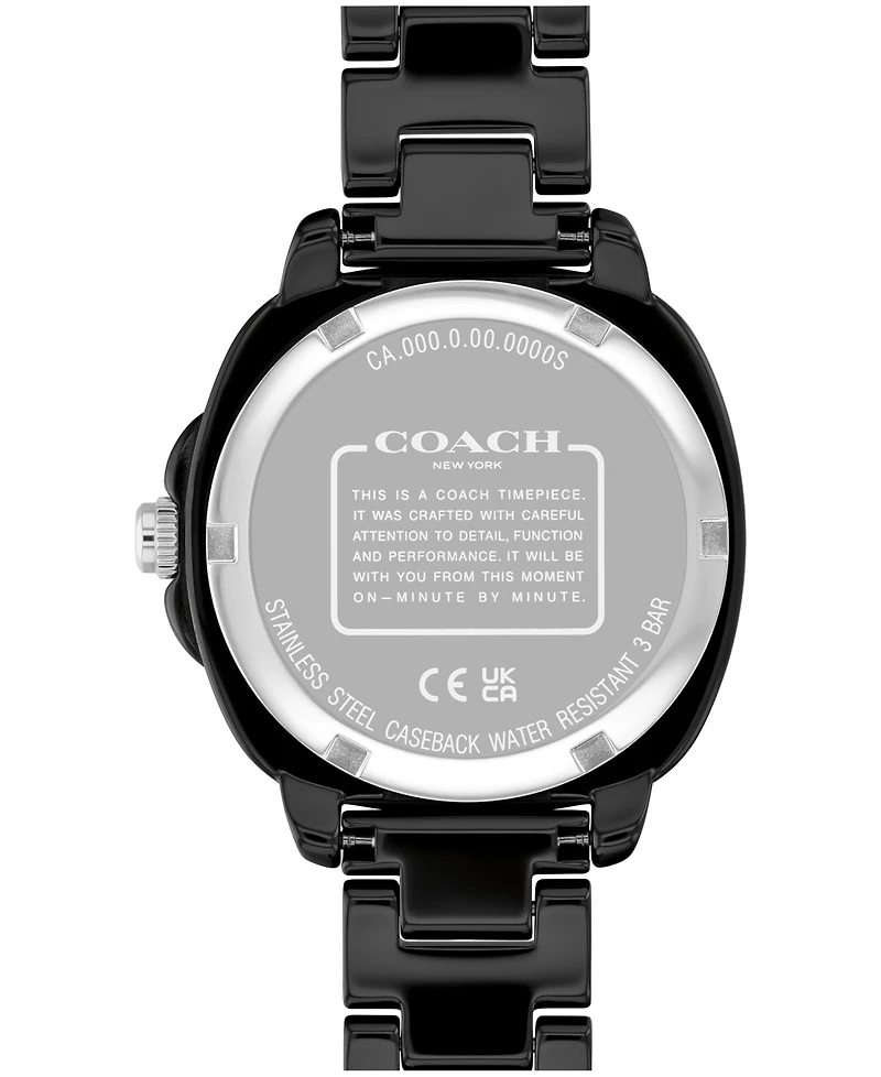 Coach Women's Kitt Black Ceramic Bracelet Watch, 34mm