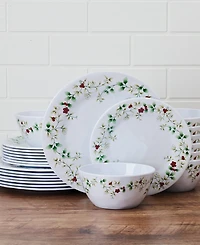 Winterberry Melamine 24 Pc. Dinnerware Set, Service for 8