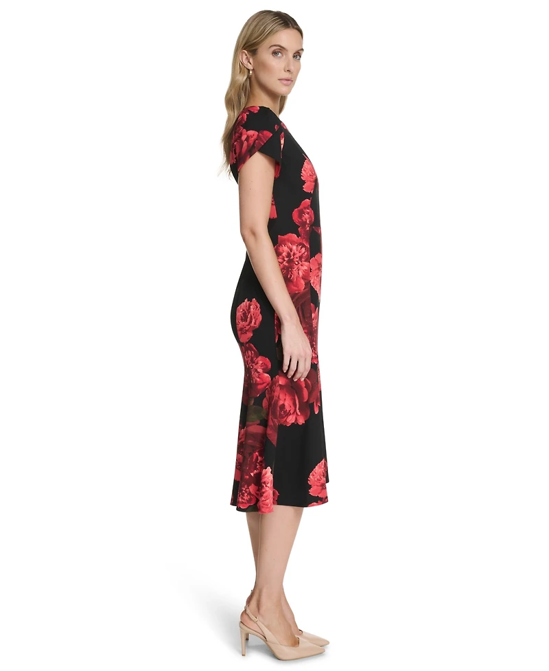 Calvin Klein Petite Floral Fit and Flare Dress
