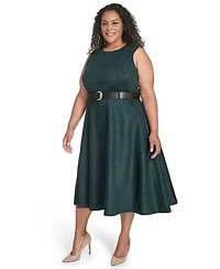 Calvin Klein Plus Belted Scuba Dress