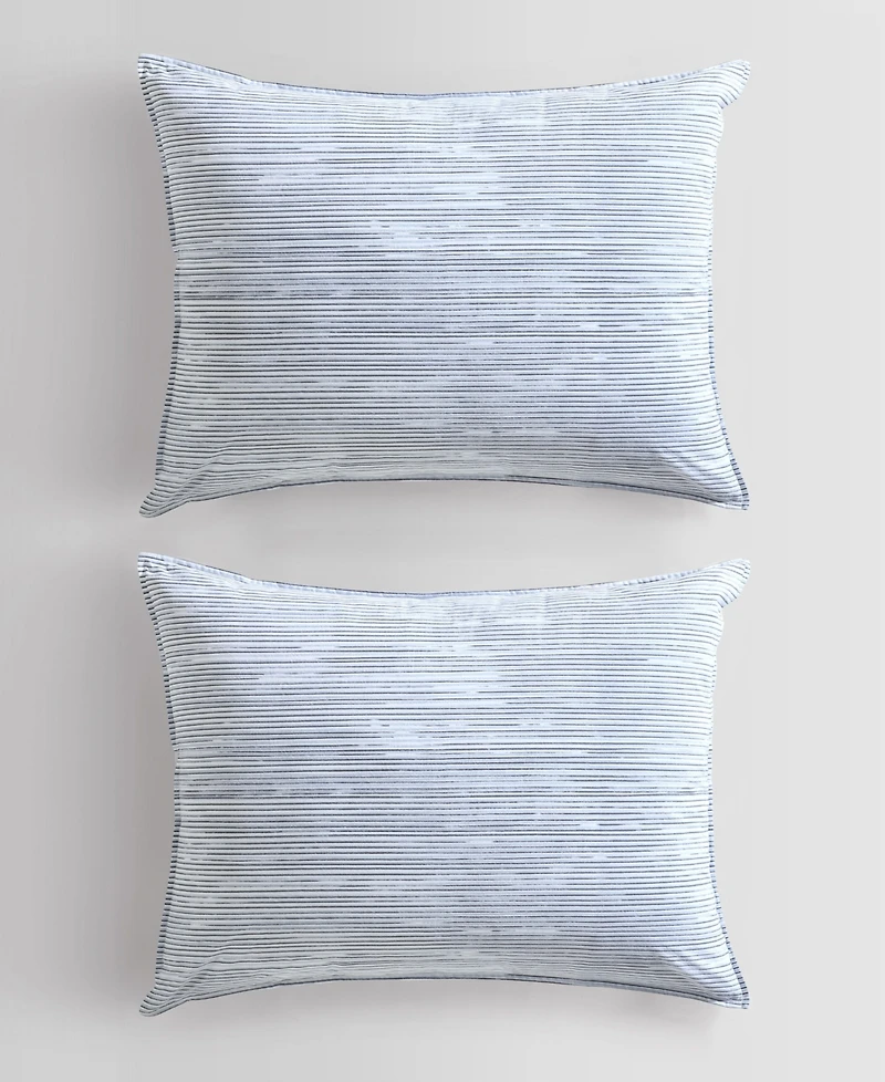 Calvin Klein Wavy Stripe Washed Percale Cotton 3-Pc. Comforter Set