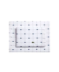 Lacoste Mini Geo Logo 200-Thread Count Cotton 3-Pc. Sheet Set, Twin