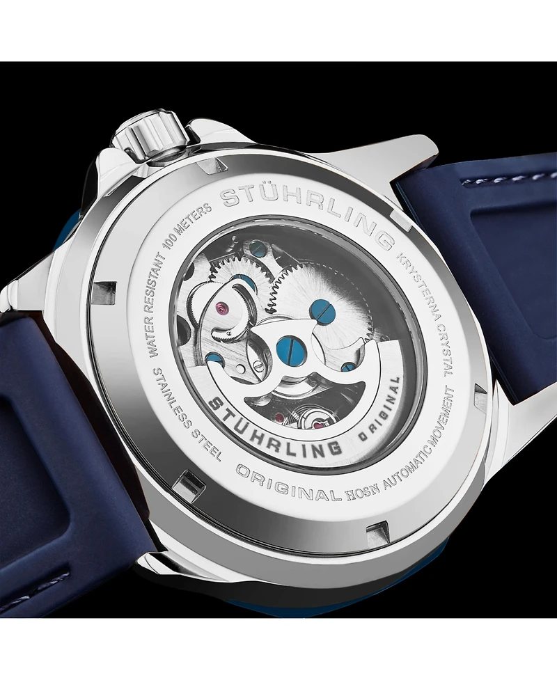 Stuhrling Edwardian 4018 Men s Automatic Skeleton Watch – 44mm Stainless Steel Case, Skeleton Dial