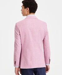 Nautica Men's Modern-Fit Herringbone Cotton & Linen Blazer