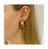 Dome Huggie Teardrop Earrings