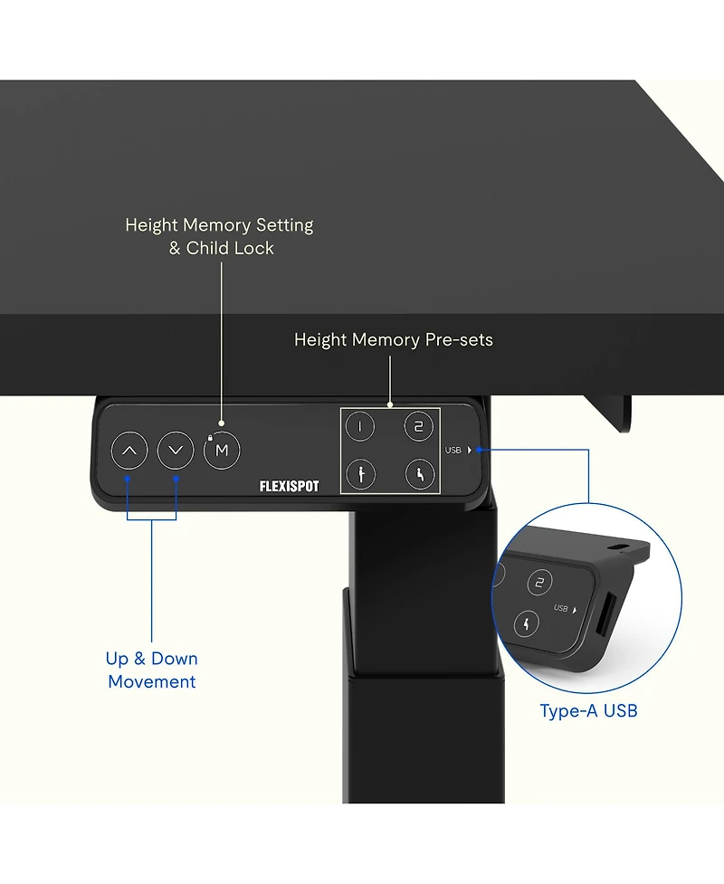 Flexispot E7-commercial Electric Adjustable Standing Desk, Rectangular Chipboard