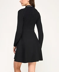 Invitee Juniors' Long Sleeve Collar Neck Sweater Dress