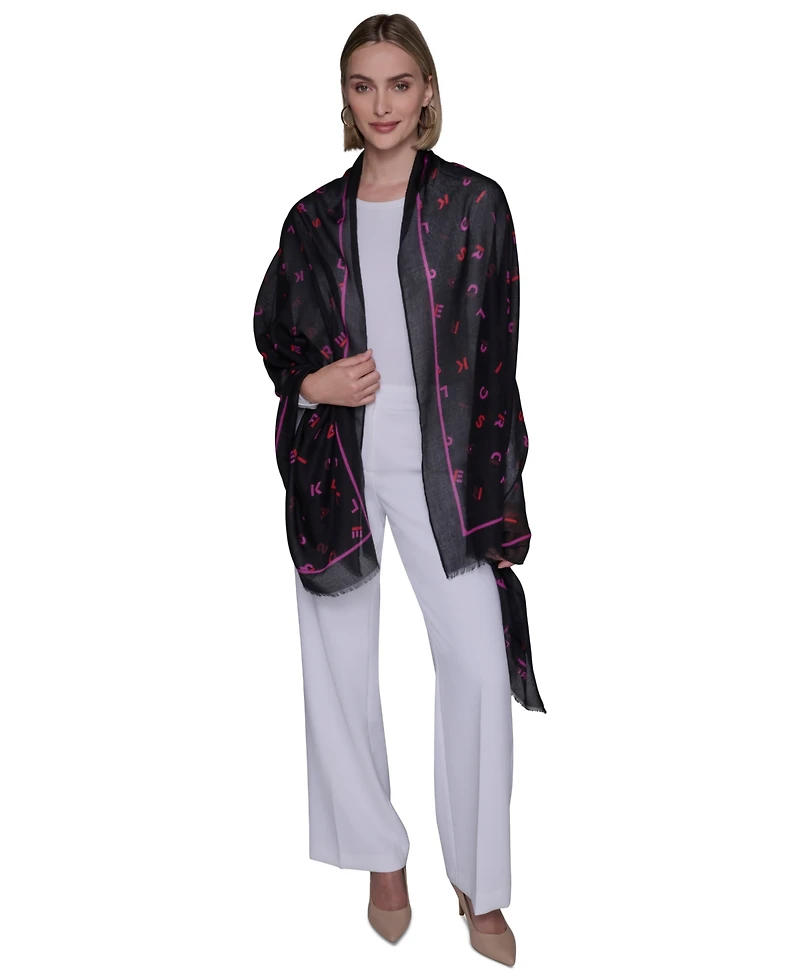 Karl Lagerfeld Paris Scattered Letters Neck Wrap