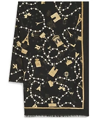 Karl Lagerfeld Paris Cultivated Pearls and Charms Oversized Neck Wrap