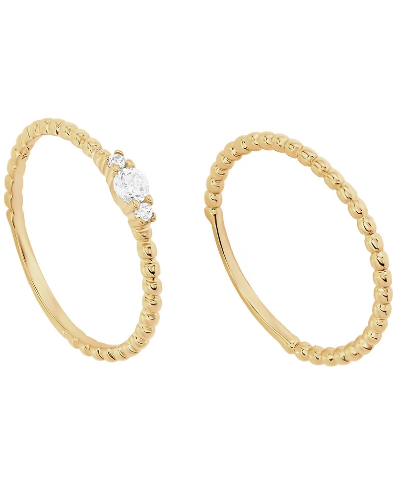 Macy's 2-Piece Cubic Zirconia Open Stackable Ring Set (0.27 ct. t.w.) in Gold Over Sterling Silver
