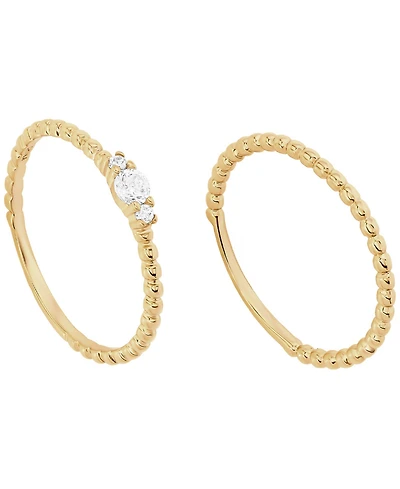 Macy's 2-Piece Cubic Zirconia Open Stackable Ring Set (0.27 ct. t.w.) in Gold Over Sterling Silver