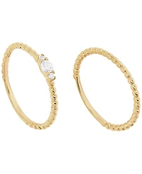 Macy's 2-Piece Cubic Zirconia Open Stackable Ring Set (0.27 ct. t.w.) in Gold Over Sterling Silver