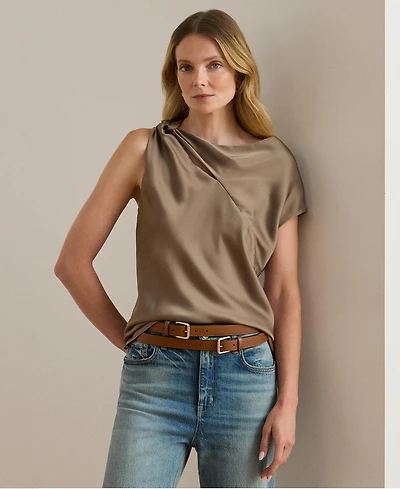 Lauren Ralph Lauren Women's Charmeuse Asymmetrical Blouse