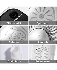 Gymax Compact Mini Twin Tub 8lbs Washing Machine Washer Spinner