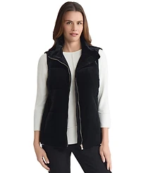 Jones New York Women's Zippered Velvet Quilted Vest