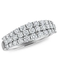 Diamond 3-Row Band Ring (1 ct. t.w.) in 14k White Gold