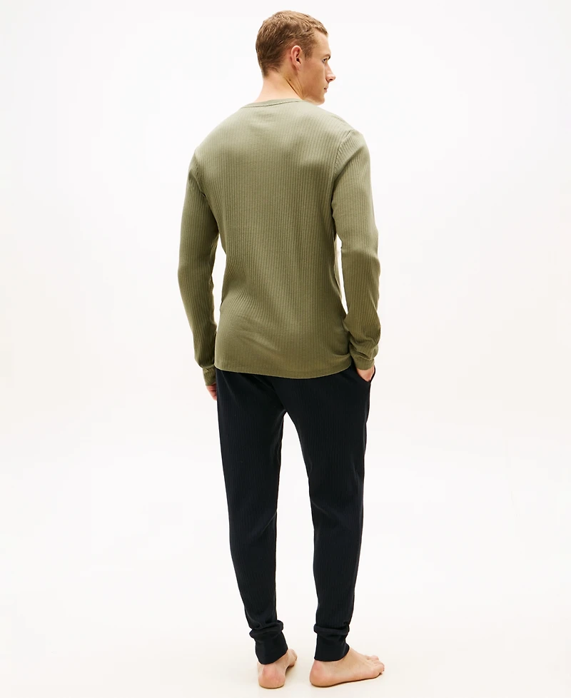 Tommy Hilfiger Men's Ribbed Long-Sleeve Pajama Shirt