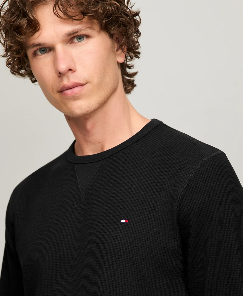 Tommy Hilfiger Men's Waffle-Knit Long-Sleeve Crewneck Thermal Top