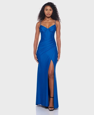 B Darlin Juniors' Corset Ruched Gown