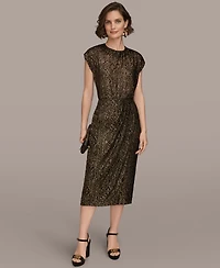 Donna Karan New York Women's Faux Wrap Metallic Burnout Skirt