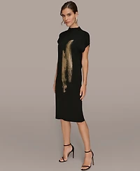 Donna Karan New York Women's Sleeveless High Neck Sweater Dress