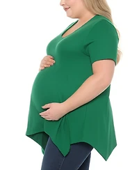 White Mark Plus Shirred Maternity Top