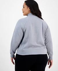 Id Ideology Plus Heathered Quarter-Zip Fleece Top, Macy's Exclusive