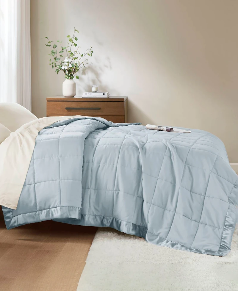 Madison Park Windom Lightweight Down Alternative Satin Trim Blanket