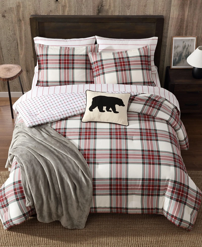 Eddie Bauer Serenity Plaid Printed Flannel 2-Pc. Comforter Set, Twin