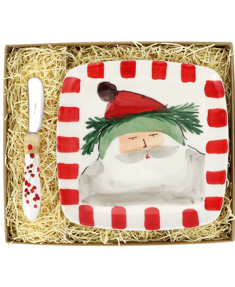 Vietri Old St. Nick 2-Pc. Square Plate Set With Spreader