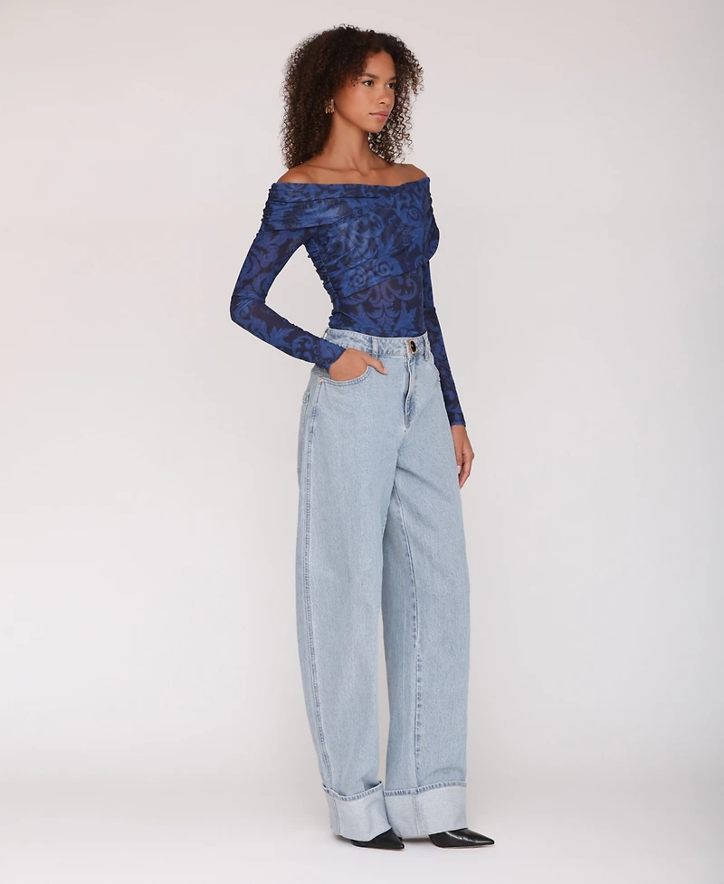 Avec Les Filles Women's Off-The-Shoulder Bodysuit Top