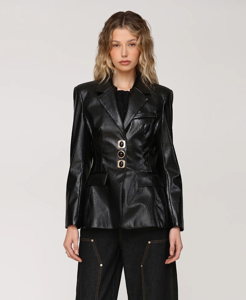 Avec Les Filles Women's Long Sleeve Hourglass Blazer