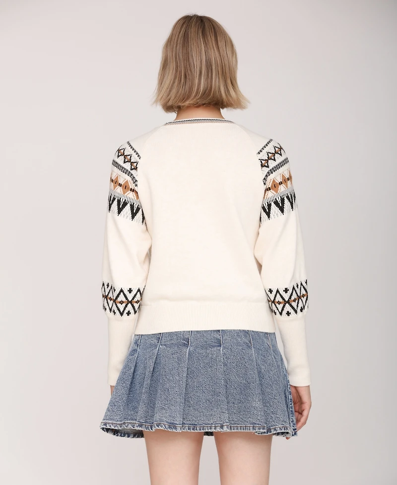 Avec Les Filles Women's Balloon Sleeves Sweater