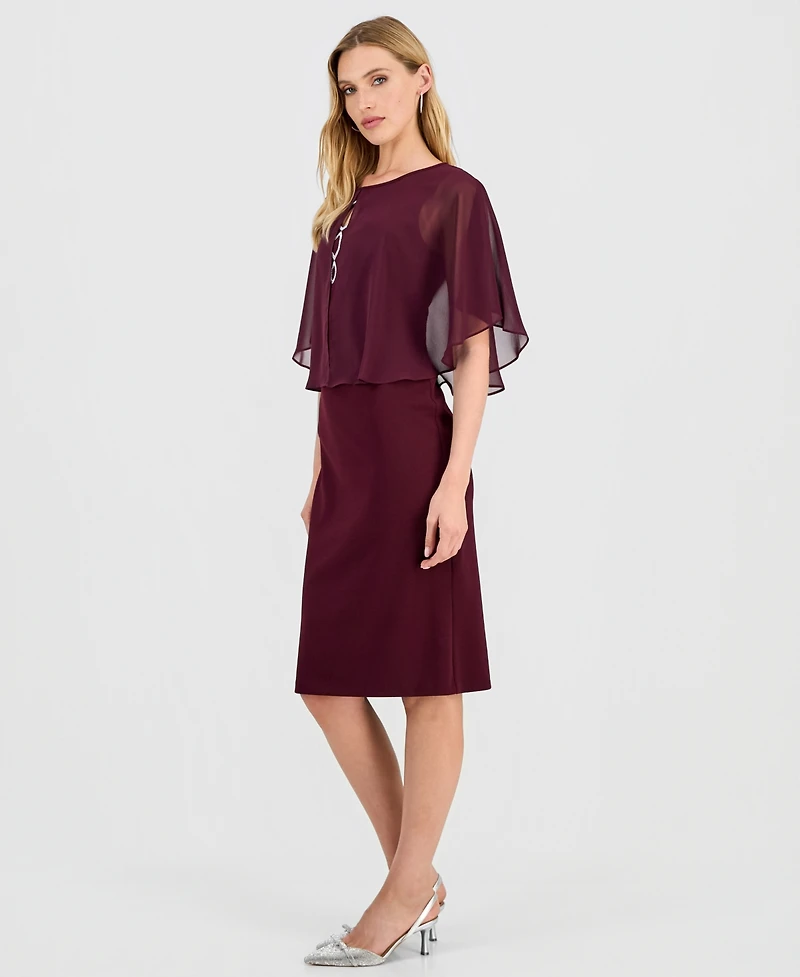 Connected Women's Cape Overlay Dress