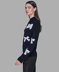Karl Lagerfeld Paris Women's All-Over Bow Sweater
