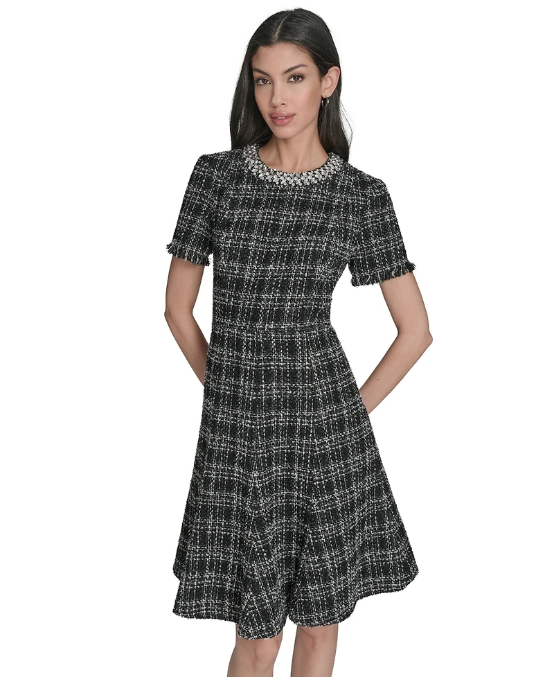 Eliza J Petite Embellished Fit and Flare Dress