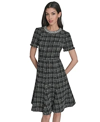 Eliza J Petite Embellished Fit and Flare Dress