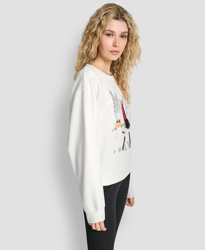 Dkny Women's Crossing Times Square Print Sweatshirt