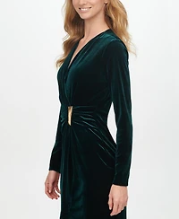 Calvin Klein Women's Velvet Side Bar Trim Dress