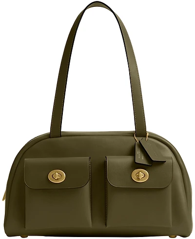 Coach Originals Twin Turnlock Medium Waxed Leather Bag