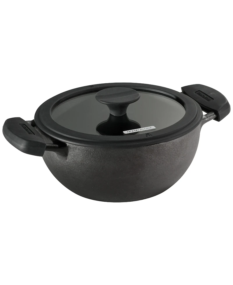 Tramontina Utsava Pre-Seasoned Cast Iron 2.3-Quart Kadai with Lid